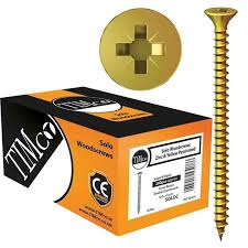 Boxes of yellow plated zinc wood screws